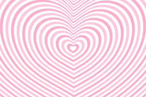 Concentric Pink Hearts Pattern Wallpaper