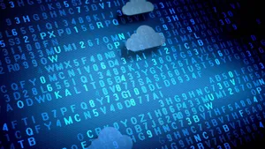 Conceptual Cloud Storage In Dark Blue Aesthetic Wallpaper