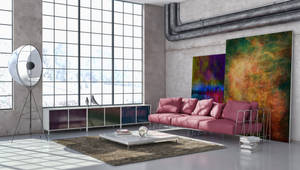 Concrete Finish Living Room Wallpaper