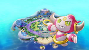 Confined Hoopa Floating Near Island Wallpaper