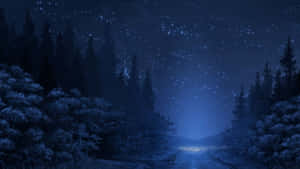 Connect With Nature In The Anime Forest Wallpaper