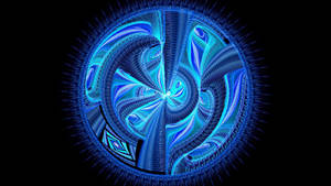 Contained Blue Fractal Design Wallpaper