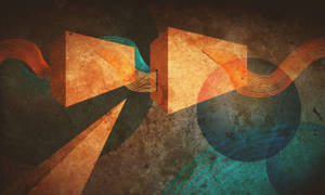 Contemporary Modern Abstract Stained Painting Wallpaper