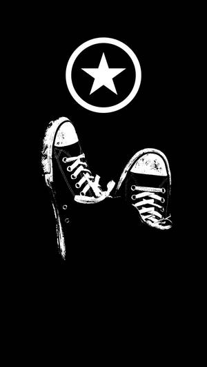Converse Sneakers Minimalist Black Phone Wallpaper