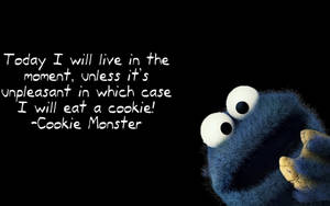 Cookie Monster Cookie Quote Wallpaper