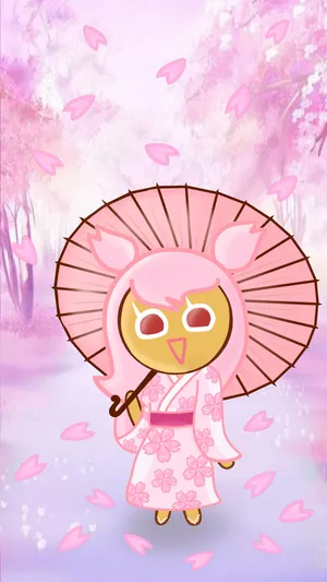 Cookie Run Cherry Blossom Kimono Wallpaper