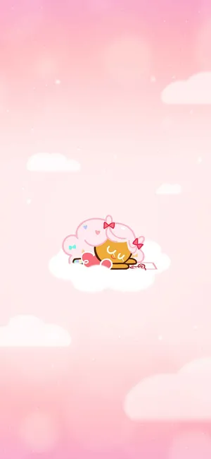Cookie Run Cute Pink Clouds Wallpaper