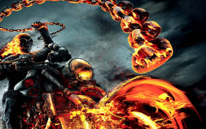 Cool 3d Ghost Rider With Infernal Chain Wallpaper