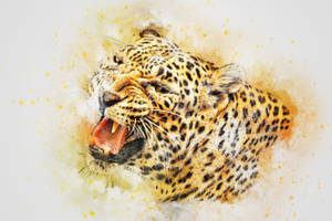 Cool Angry Leopard Art Wallpaper
