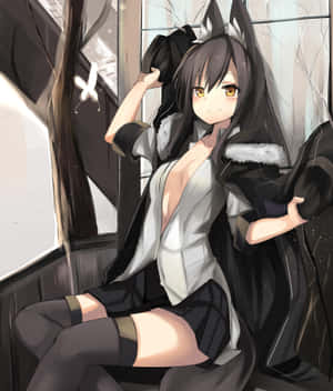 Cool Anime Fox In A Seductive Pose Wallpaper