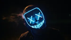 Cool Background Blue Mask Costume Wallpaper