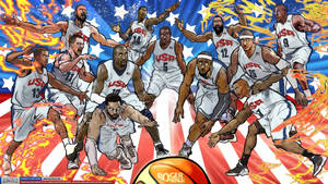 Cool Basketball Cartoon Style Wallpaper