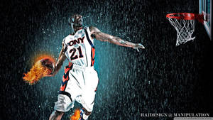 Cool Basketball Flaming Dunk Wallpaper