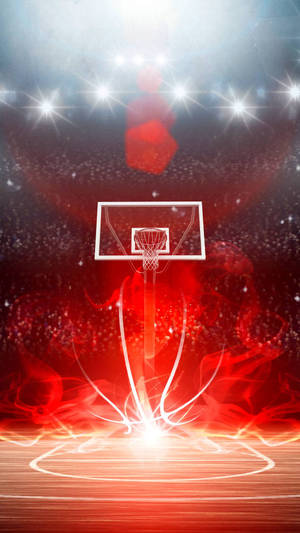 Cool Basketball Glowing Red Wallpaper