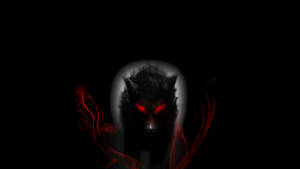 Cool Black Wolf With Red Aura Wallpaper