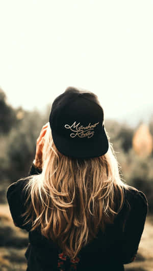 Cool Blonde Girl Wearing Cap Wallpaper