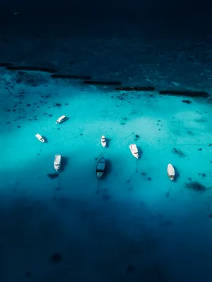 Cool Blue Boats Wallpaper