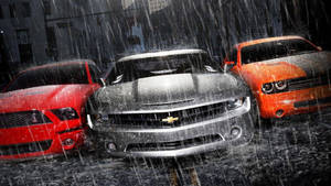 Cool Cars In The Rain Wallpaper