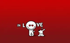 Cool Cute Love In Red Wallpaper