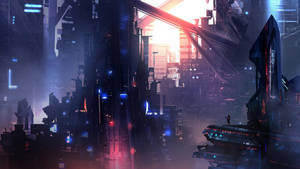 Cool Cyber City Wallpaper