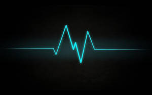 Cool Dark With Blue Lit Heartbeat Line Wallpaper