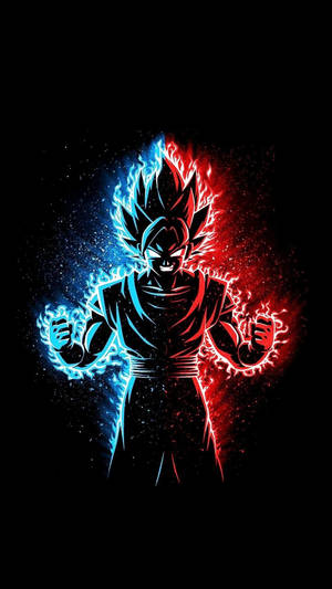 Cool Dragon Ball Z Blue And Red Wallpaper