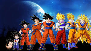 Cool Dragon Ball Z Goku Evolution Wallpaper