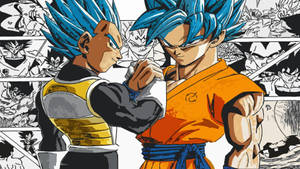 Cool Dragon Ball Z Vegeta Goku Blue Hair Wallpaper