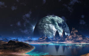 Cool Galaxy Blue Lake Wallpaper