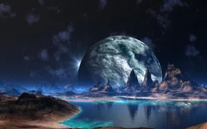 Cool Galaxy Blue Lake Wallpaper