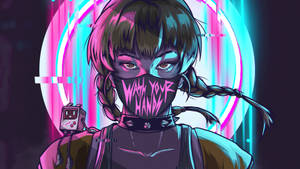 Cool Girl Neon Mask Wallpaper