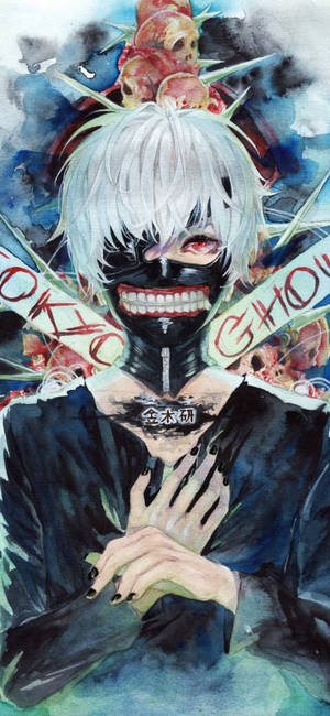 Cool Graphic Art Tokyo Ghoul Iphone Background Wallpaper