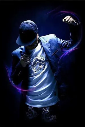 Cool Guy Dancing With Neon Streaks Wallpaper