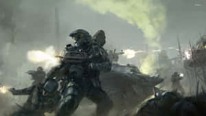 Cool Halo Soldiers And Tanks Wallpaper