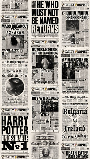 Cool Harry Potter Daily Prophet Collage Wallpaper