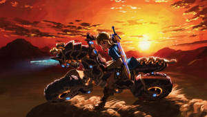 Cool Hd Breath Of The Wild Link's Bike Wallpaper