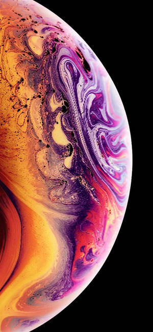 Cool Iphone 11 Purple And Yellow Planet Wallpaper
