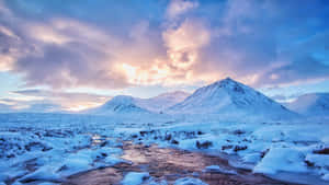 Cool Landscape With A Freezing River Wallpaper