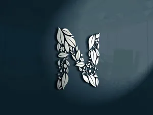 Cool N White Leaf Pattern Wallpaper