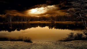 Cool Nature Sunset Clouds Lake Wallpaper