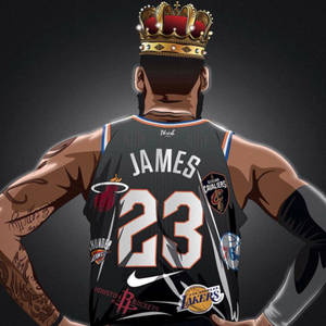 Cool Nba James With Crown Wallpaper