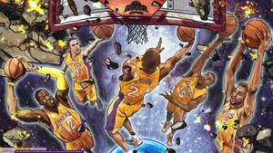 Cool Nba Los Angeles Lakers Artwork Wallpaper