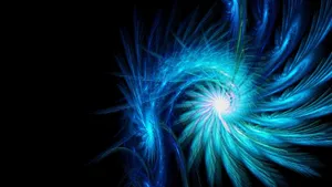 Cool Neon Blue Feathers Wallpaper