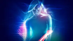 Cool Neon Live Girl Wallpaper