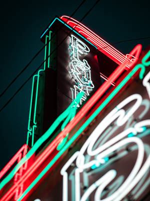 Cool Neon Signs At Night Wallpaper