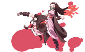 Cool Nezuko Looking Fierce While Embracing Her Power. Wallpaper