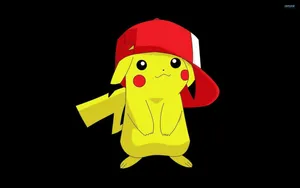 Cool Pokemon Pikachu Wearing Red Hat Wallpaper