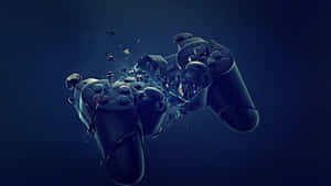 Cool Ps4 Broken And Shattered In The Middle Of Controller Wallpaper