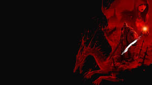 Cool Red And Black Dragon Warrior Wallpaper