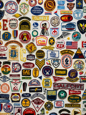 Cool Retro Patches Collection Wallpaper